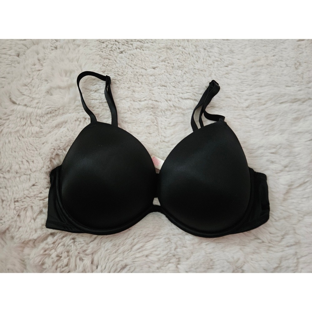 Victoria's Secret PINK Black "Wear Everywhere" Super Push-Up Bra - Size 36C